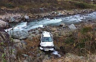 Köpeğe çarpmamak için manevra yapınca dereye...