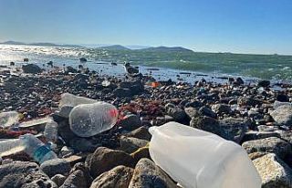 Lodos nedeniyle deniz altından çıkan atıklar Caddebostan...