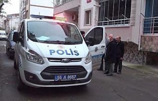 Mahsur kalan kedi için polis ve itfaiye ekipleri...