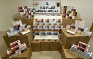 Mersin’de bir araçta 350 bin adet makaron ele geçirildi