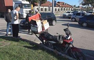 Motosiklet ile otomobil çarpıştı: 1 yaralı