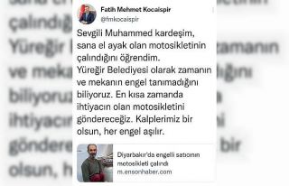 Motosikleti çalınan engelliye Adana’dan müjde