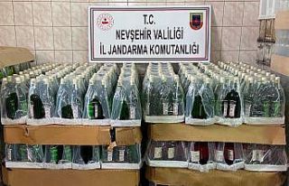 Nevşehir’de satışa hazır 732 şişe kaçak şaraba...