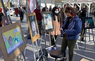 Öğrencilerden Pandemi konulu resim sergisi