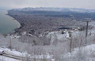 Ordu’da kar güzelliği: Boztepe gelinliğini giydi