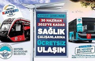 Sağlık çalışanlarına ücretsiz ulaşım desteği...