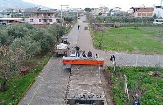 Sart Mahallesinde yollara parke taşı döşendi