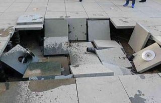 Siirt’te manevra yapan minibüs ışık panosunu...