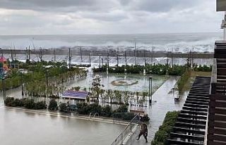 Soçi sahilleri dev dalgalara teslim