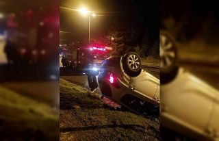 Takla atan araçtan sağ çıktılar