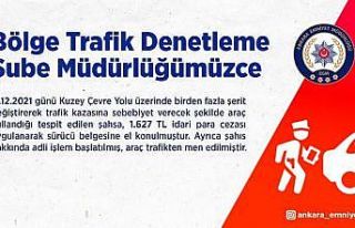 Trafikte birden fazla şerit değiştiren sürücüye...