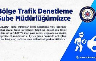Trafikte makas atan sürücüye bin 627 TL ceza
