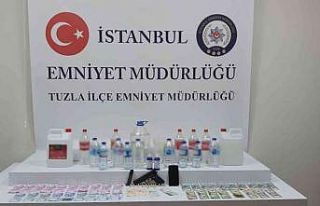 Tuzla’da sahte alkol imalatı ve satışının yapıldığı...