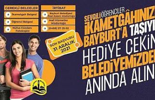 Üniversite öğrencilerine ikametgahını Bayburt’a...