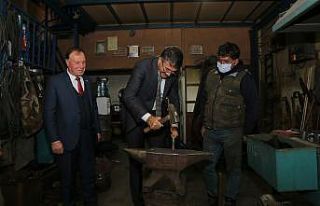 Vali Ali Çelik sanayi esnafını ziyaret etti, demire...