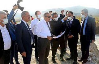 Vali Su, MTOSB otoban bağlantı yolu inşaatında...