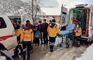 Yaşlı hastaya paletli ambulansla ulaşıldı