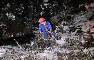 Yoldan çıkan otomobil 30 metrelik uçuruma yuvarlandı:...