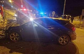 Alkollü sürücü kaza yaptı