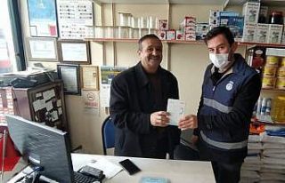 Alucra Belediyesi esnafa ateş ölçer dağıttı