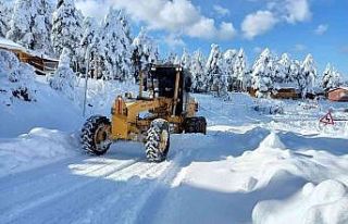 Amanoslar’da kardan kapanan yayla yolları ulaşıma...
