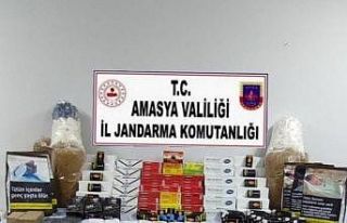 Amasya’da jandarmadan kaçak tütün ve makaron...