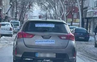 Aracına "Boşandım kurtuldum, mutluyum"...