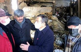 Başkan Ataç’tan ağılı yanan çiftçiye ziyaret