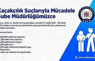 Başkentte gerçekleştirilen kaçakçılık operasyonlarında...