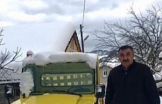 Bu da muhtarın kar küreme aracı