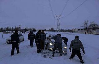 Bünyan’da karla mücadele