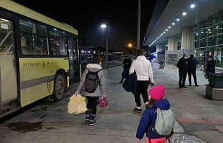 Bursa Terminalinde mahsur kalan yolcular KYK yurtlarına...