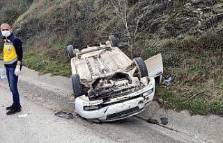 D650 karayolunda otomobil takla attı: 1 yaralı