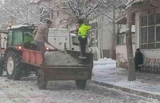Delice’de karla mücadele sürüyor