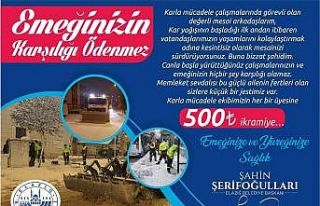 Elazığ Belediyesinden karla mücadele ekiplerine...