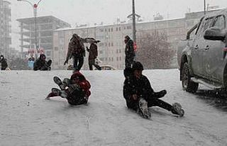 Elazığ’da karın keyfini çocuklar çıkardı