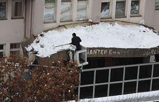 Emniyet müdürlüğünün kapı girişi çatısına...