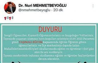 Erciş’te olumsuz hava şartları sebebiyle taşımalı...