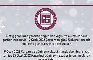 Fırat Üniversitesinde eğitime kar tatili