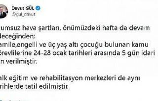 Gaziantep’te kamu görevlilerine idari izin