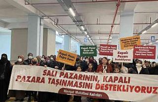 Gaziosmanpaşalı kadınlardan kapalı pazar alanına...