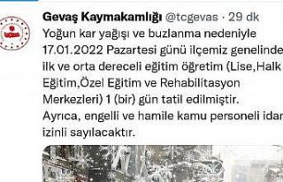 Gevaş’ta okullar 1 gün tatil