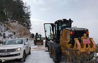Havran Belediyesi Fen İşleri Ekipleri karlı yollarda...