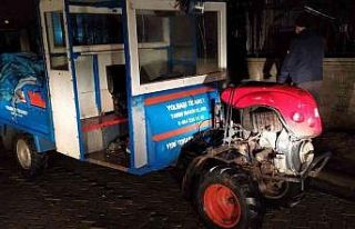 Hırsızların çaldığı tarım aracı ve 1 ton...