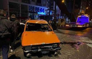 Hurdaya dönen araçtan sağ çıktı