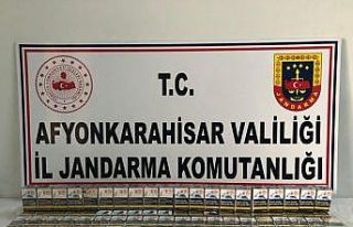 İhsaniye’de 260 paket gümrük kaçağı sigara...