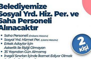 İnegöl Belediyesi sosyal hizmetler personeli alımı...