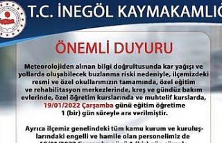 İnegöl’de eğitime kar engeli
