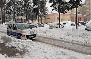 İslahiye’de yoğun kar yağışı