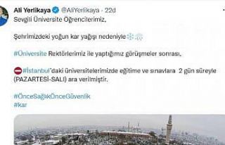 İstanbul’da üniversitelerde eğitime 2 gün ara...